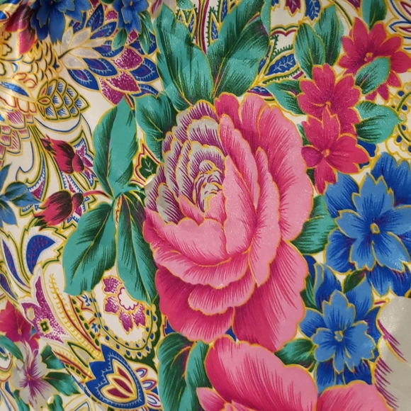 Vintage Victoria's Secret Gold Label Sleep Shirt Bright Rose Floral S - Picture 11 of 11